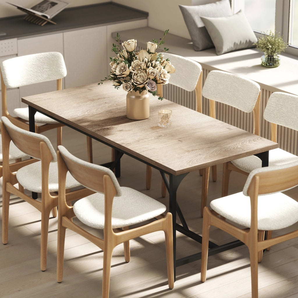 Tavolo da pranzo allungabile moderno ¨C Minimal ¨C Legno effetto rovere 180x80x75.5 cm