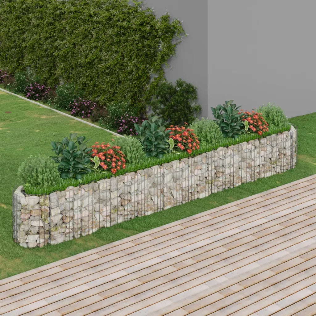 Gabbione con Letto Rialzato in Acciaio Zincato 400x50x50 cm 152028