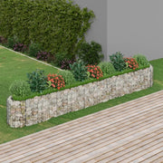 Gabbione con Letto Rialzato in Acciaio Zincato 400x50x50 cm 152028