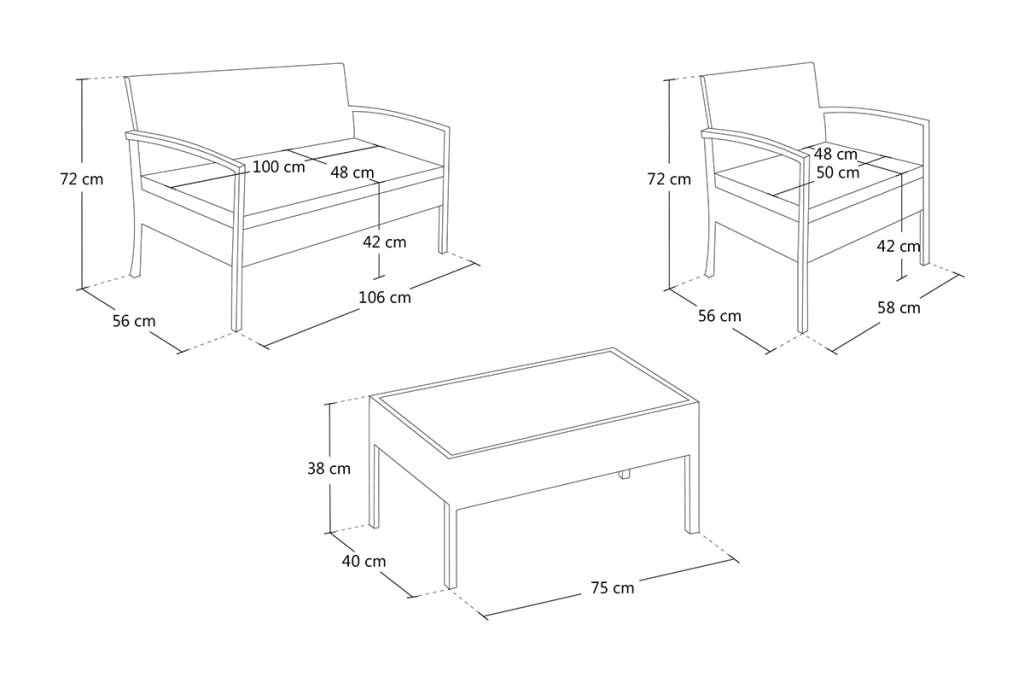 Salotto da giardino in rattan, set di divani da esterno in polyrattan marrone - Martino - RT-M09ZB