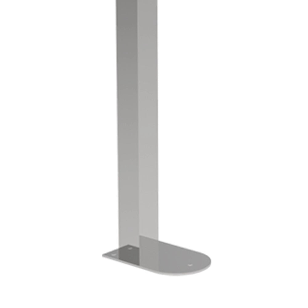 Maniglione barra ribaltabile su colonna 80x80 con porta rotolo inox satinato