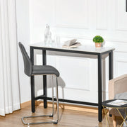 Tavolo da bar effetto marmo 120x40x100 cm bianco