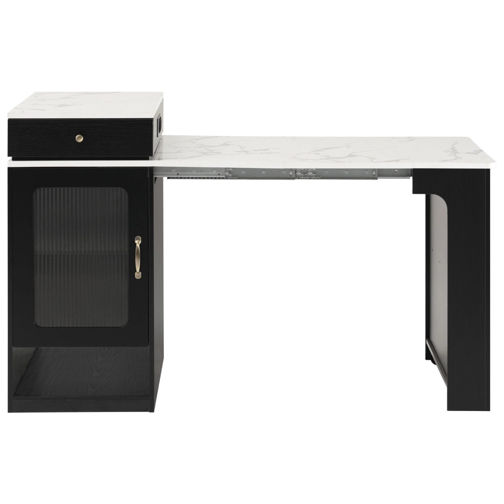 Tavolo da Pranzo Allungabile con Ruote e Piano Rimovibile ¨C MINIMAL ¨C Nero