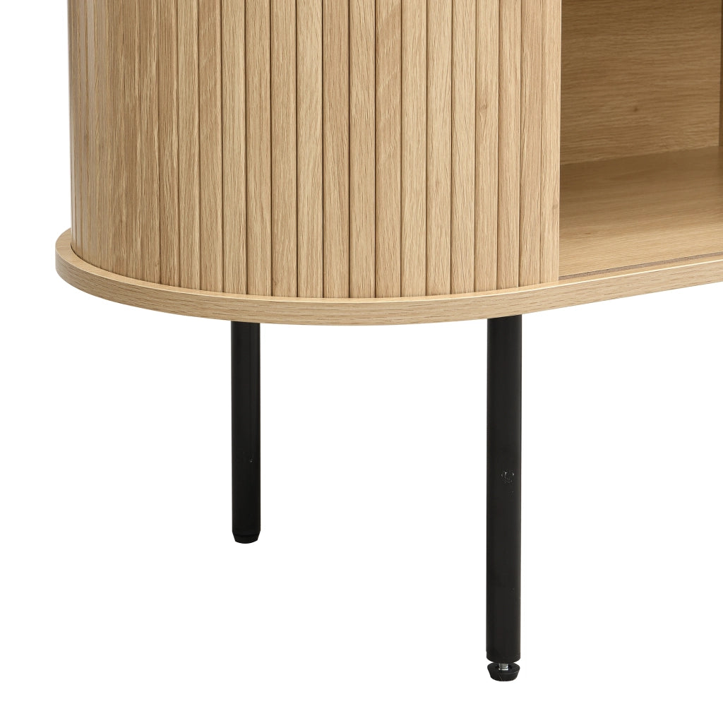 Credenza con Ante a Rullo ¨C Xylo ¨C Legno MDF, Gambe in Metallo, Grigio