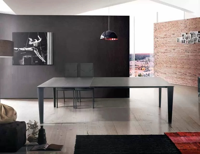 Tavolo in vetro grigio grafite allungabile misura l.160 p.90 h.77 (1601) - Mobili 2G