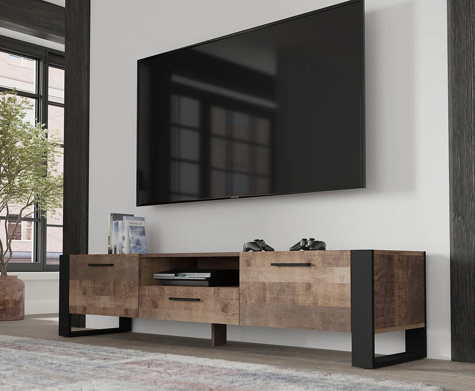 Mobile porta TV soggiorno cm 200x43x48h NUKA Grange Rovere scuro