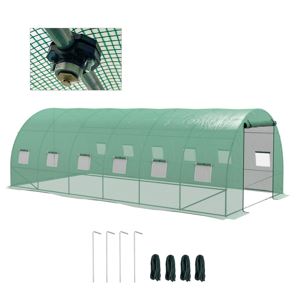 Serra Tunnel 6x3x2 m ¨C zephmum ¨C Verde con Finestrini a Rete e Porta Avvolgibile