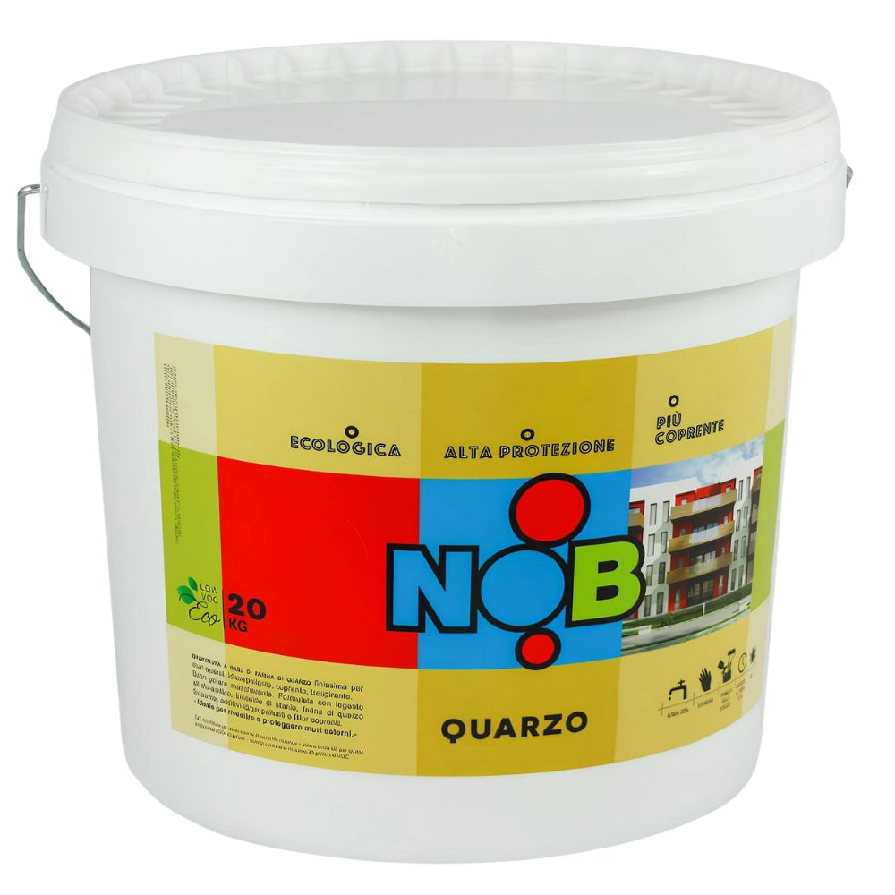 Pittura quarzo acrilica idrorepellente ecologica esterni coprente bianco nob *** formato 20 kg, confezione 1