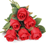 Set di 6 corone di fiori di seta a forma di rosa per decorazioni di matrimonio