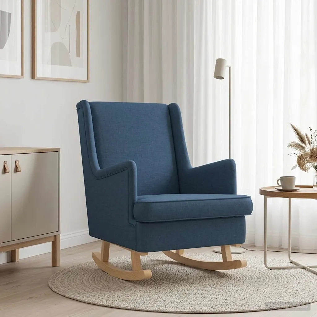 Sedia a dondolo Blu 62 x 80 x 85 cm Tessuto 42029969