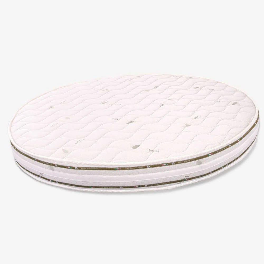 Materasso rotondo in Waterfoam, diametro 200 cm - alto 20 cm, tessuto AloeVera