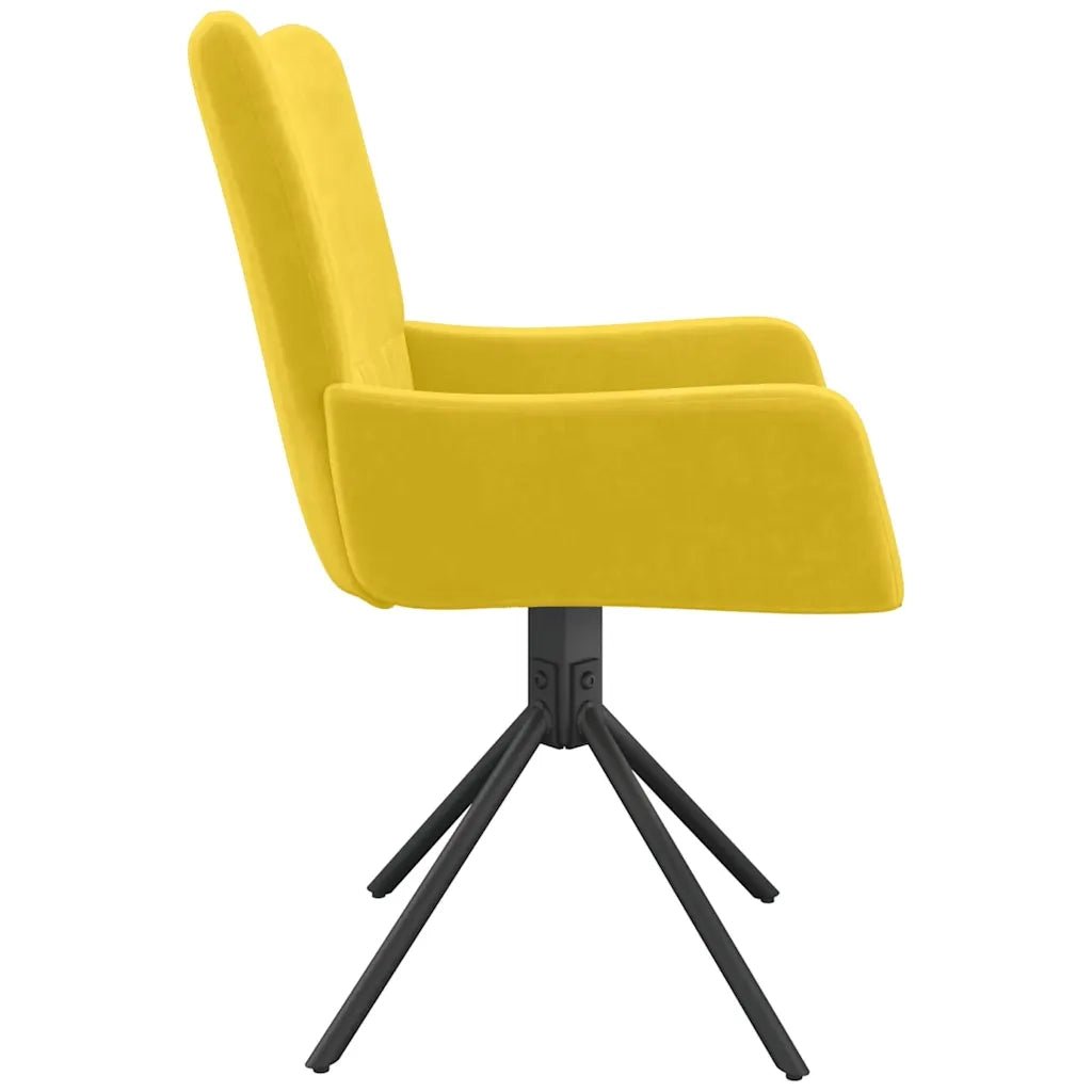 Sedie da Pranzo Girevoli 2 pz Gialle in Velluto cod mxl 29470