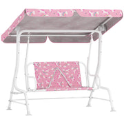 Dondolo per Bambini Altalena da Giardino 2 Posti 112x75x120 cm Rosa