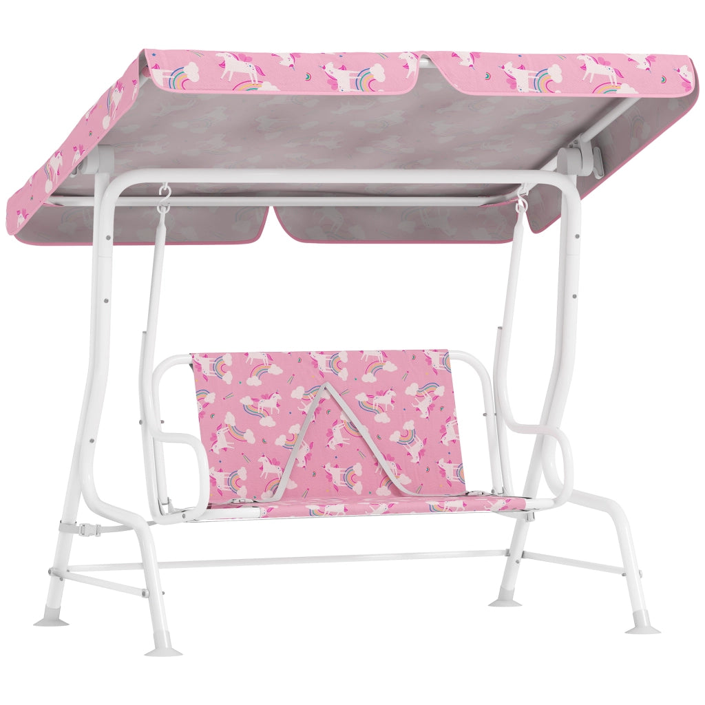Dondolo per Bambini Altalena da Giardino 2 Posti 112x75x120 cm Rosa