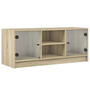 Mobile TV multimediale scaffale TV credenza mobile TV sala da pranzo soggiorno camera da letto con ante in vetro rovere Sonoma 102 x 37 x 42 cm marrone 02_0026923
