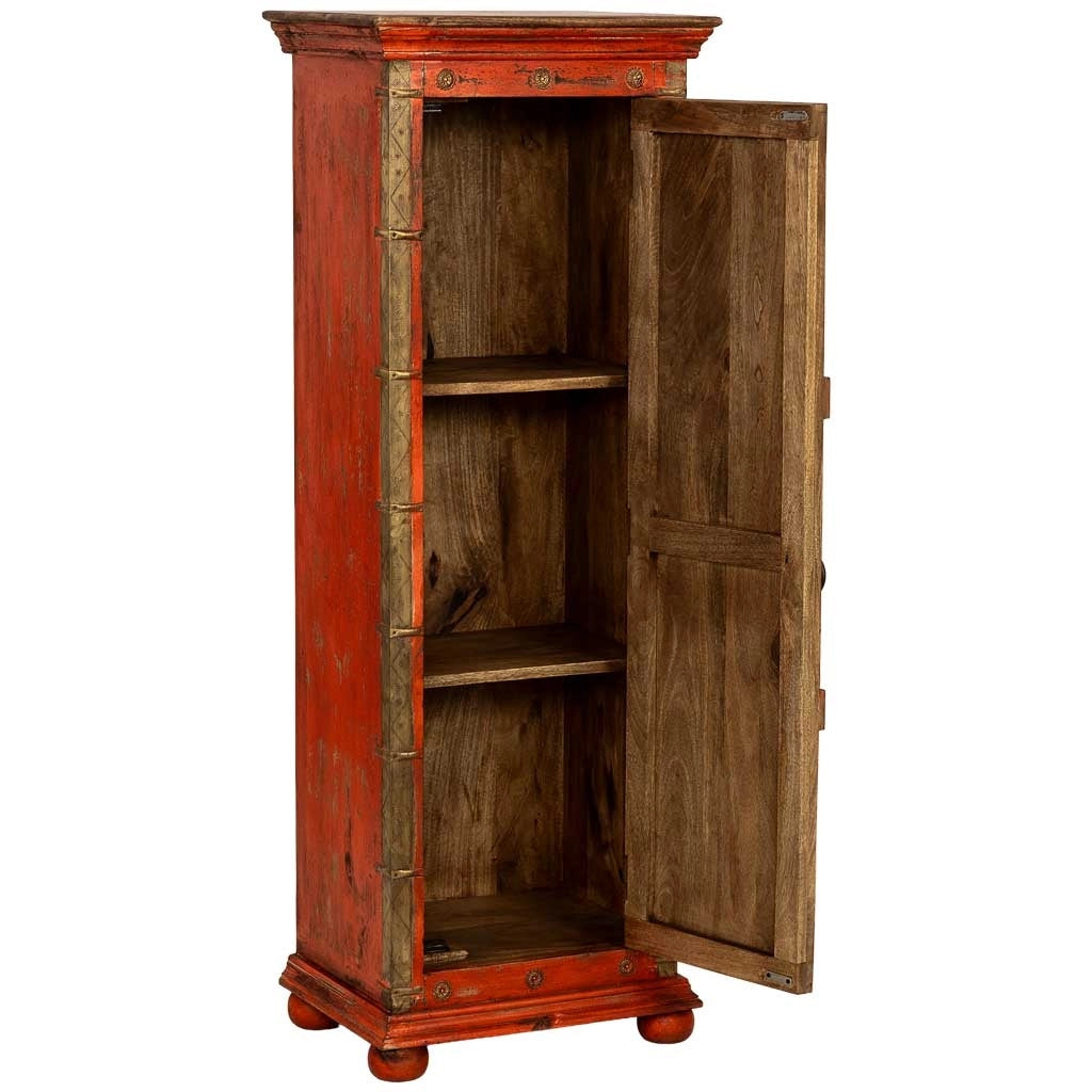 Armadio artigianale in legno rosso 53x40x149h cm