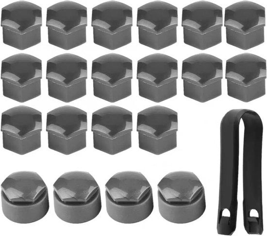 Copertura per Mozzo 17mm - Set da 20 pezzi, Grigio - Protezione contro la furto per Auto Ruote - Coperture per Cerchioni con Protezione delle Viti