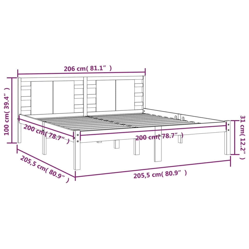Giroletto Grigio in Legno Massello di Pino 200x200 cm 3104240