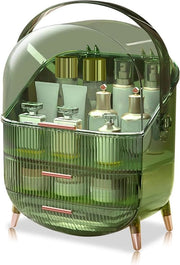 Cassettone multifunzionale per cosmetici, cura della pelle e gioielli - verde retro