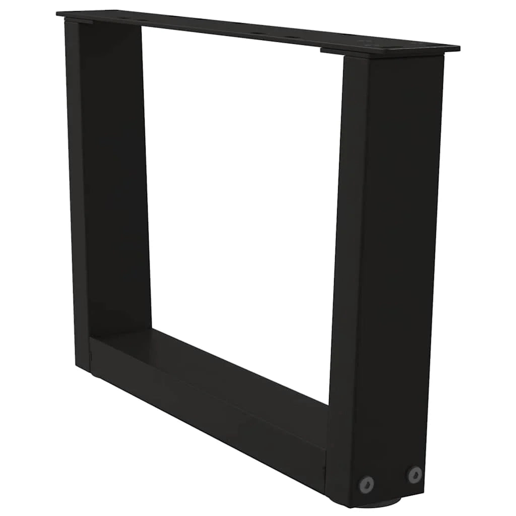 Set di 2 gambe geometriche per tavolino con piedini livellatori 50 x 30 cm finitura moderna in acciaio nero 02_0056896