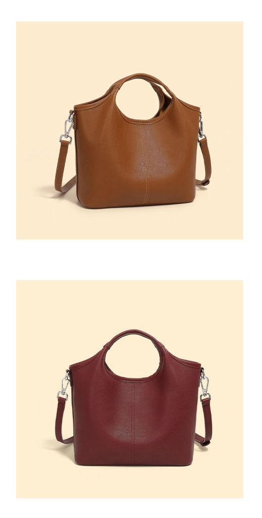Borsa a tracolla classica da donna in vera pelle, colore rosso