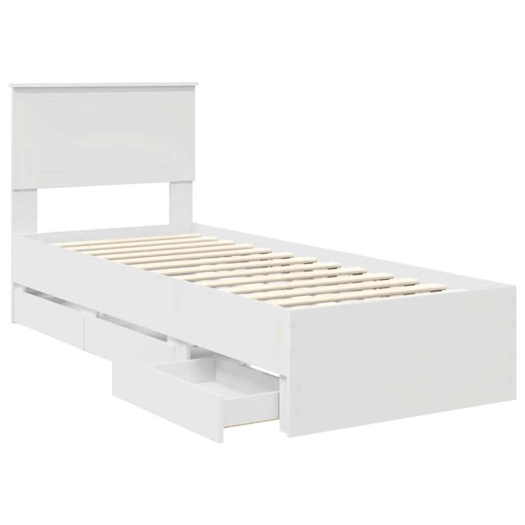 Struttura del letto Bianco 75 x 190 cm Legno Ingegnerizzato