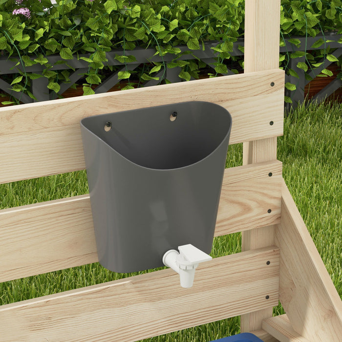 Sabbiera per Bambini 3-7 Anni con Tettuccio e Set da Cucina 180x103x144,5 cm in Legno di Abete