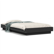 Letto singolo | Letto per adulti | Giroletto Nero 90x200 cm in Legno Multistrato