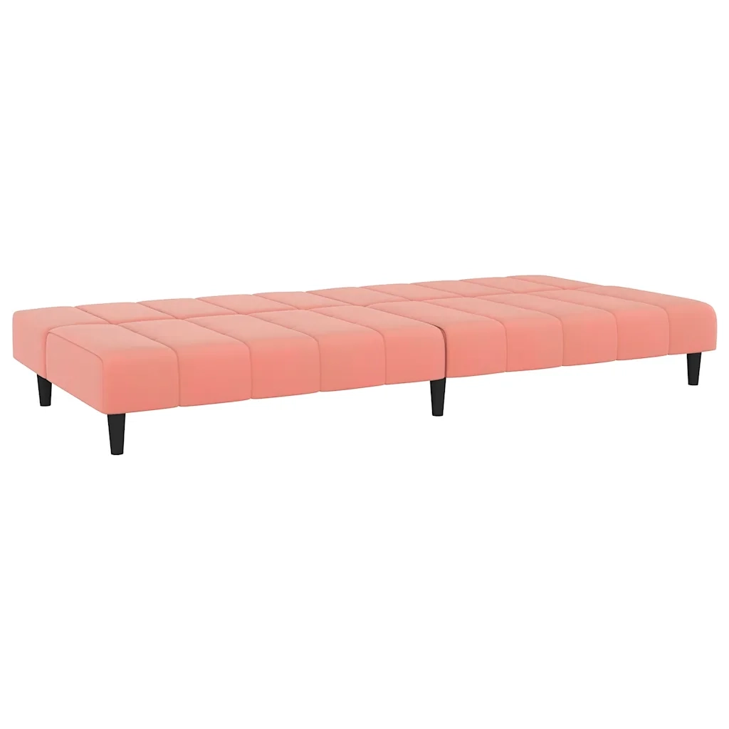 Divano Letto a 2 Posti Rosa in Velluto 375767