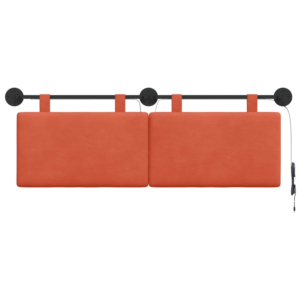 Testiera sospesa Con luce LED Rosso Arancio Tessuto in Cords