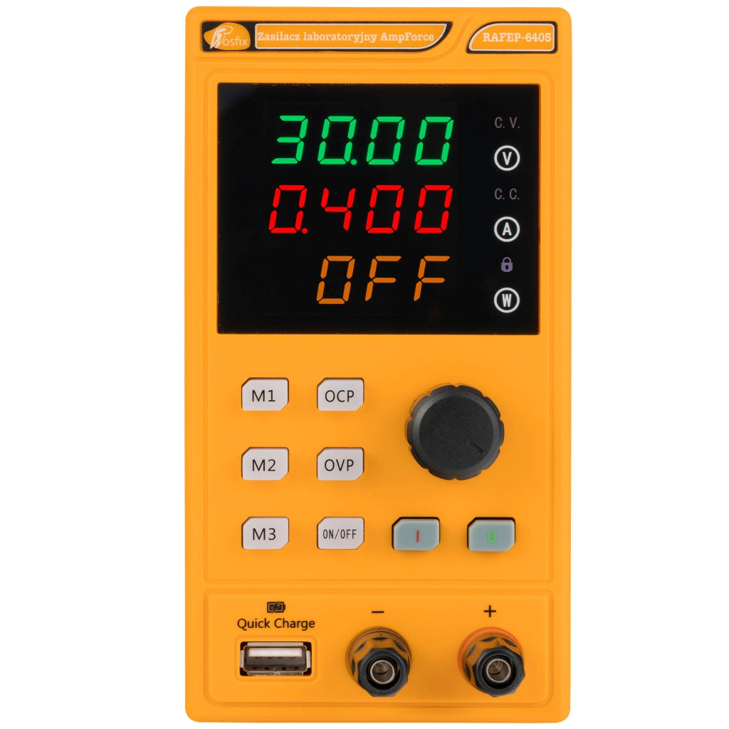 Zasilatore da Laboratorio AmpForce RAFEP-6405 – 64V 5A, Precisione Elevata | Display Chiaro, Protezione ROSFIX