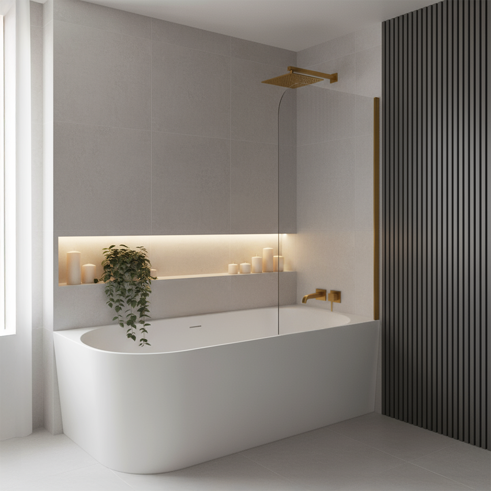 Vasca Da Bagno Angolare In Acrilico Bellanto Slim 170 Destra