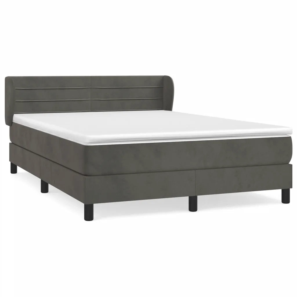 Giroletto a Molle con Materasso Grigio Scuro 180x200 cm Velluto 3127566