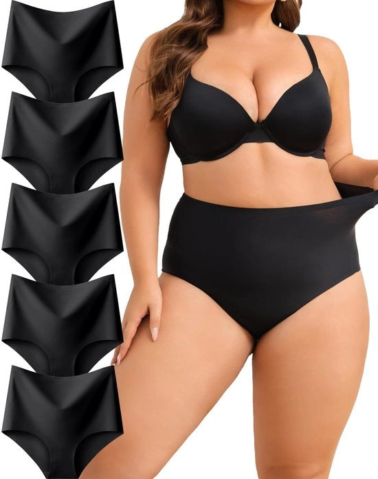 Sottovestiti con alta vita - Slip senza cuciture - Sottovestiti comodi tipo hipster - Sottovestiti respiranti - Multipack S-2XL - Materiale ultraleggero