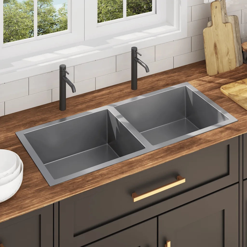 Lavello da Cucina Lavorato a Mano in Acciaio Inox CFW2227137