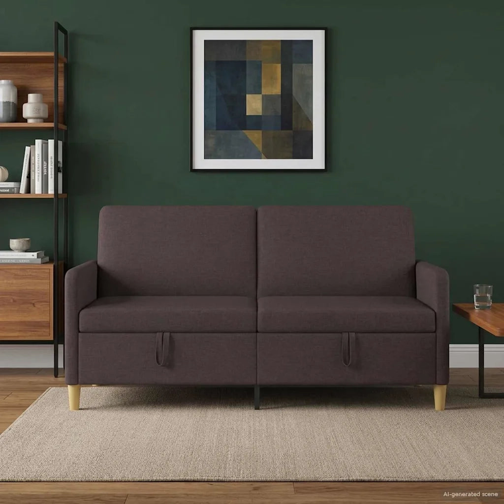 Divano con Storage Marrone Scuro 172 x 78 x 87 cm Poliestere 42036951