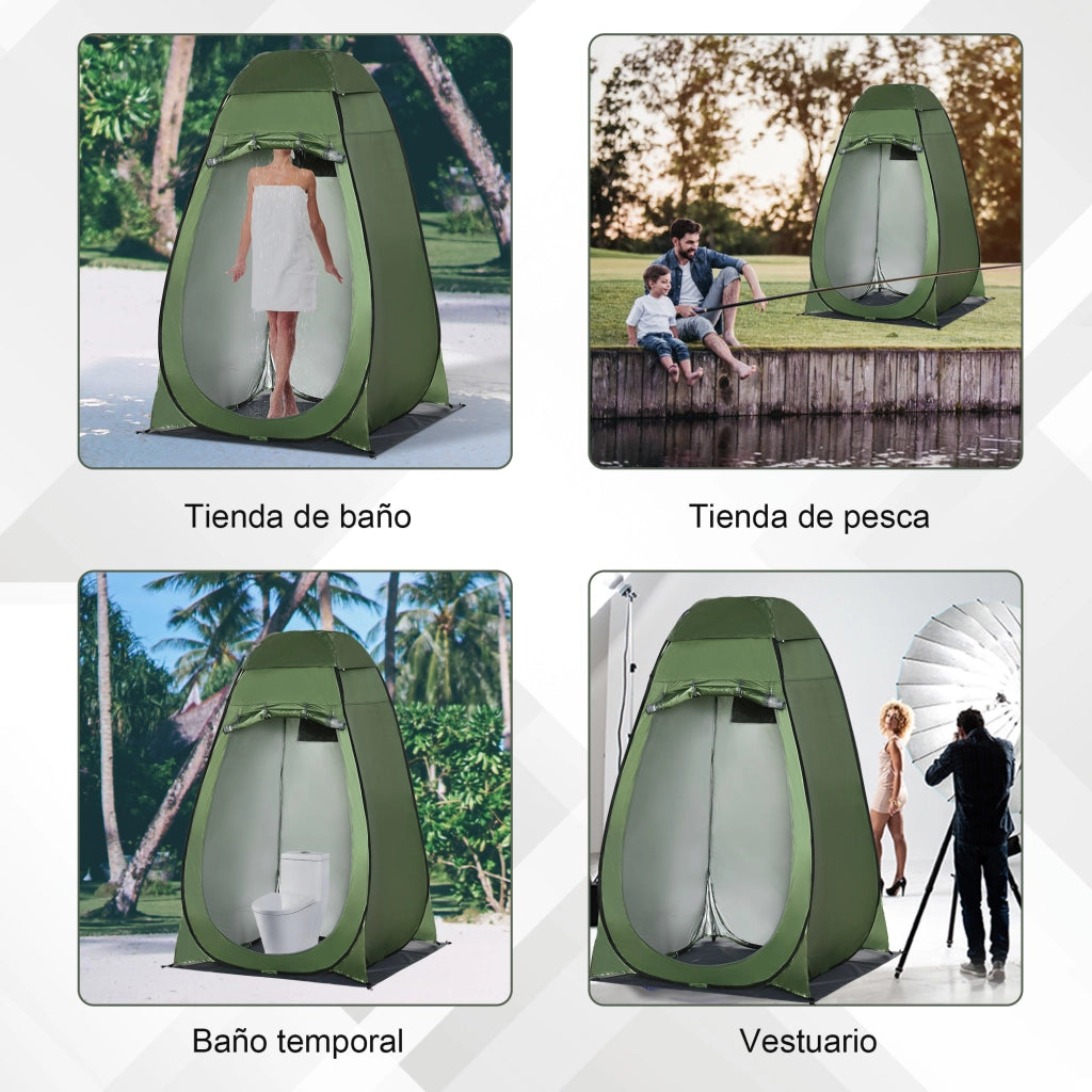 Tenda da doccia portatile per bagno ¨C zephmum ¨C verde oliva 126x124x189 cm