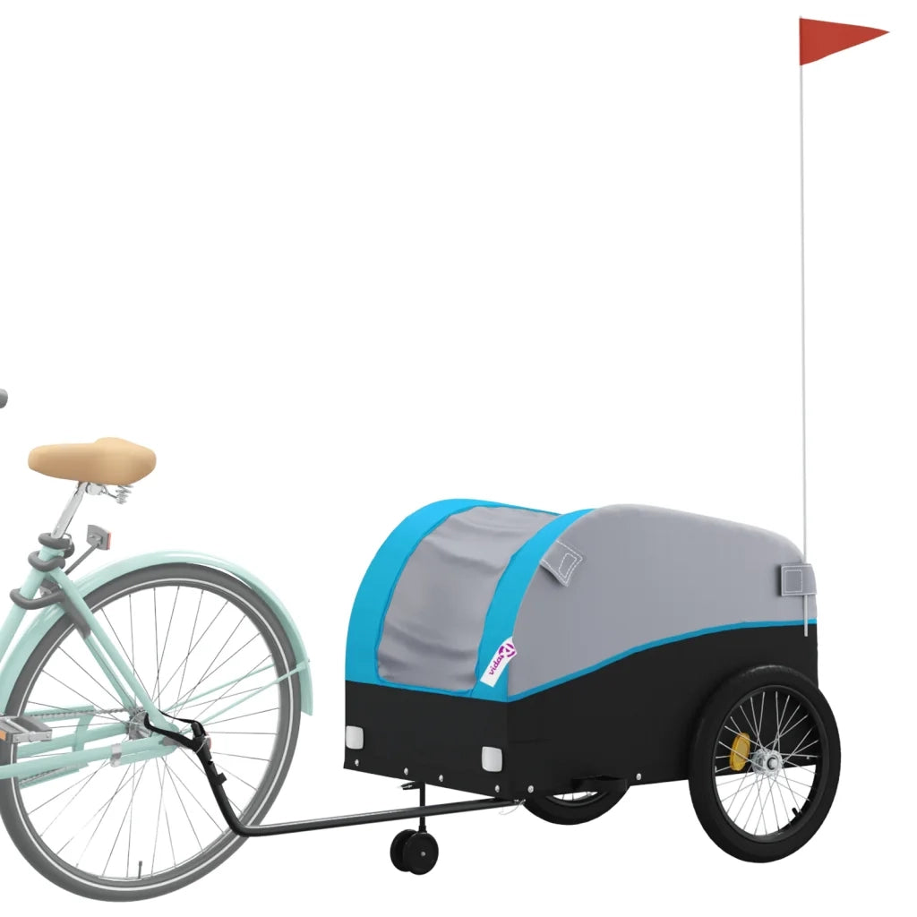 Rimorchio da Bici Nero e Blu 45 kg in Ferro CFW9718161
