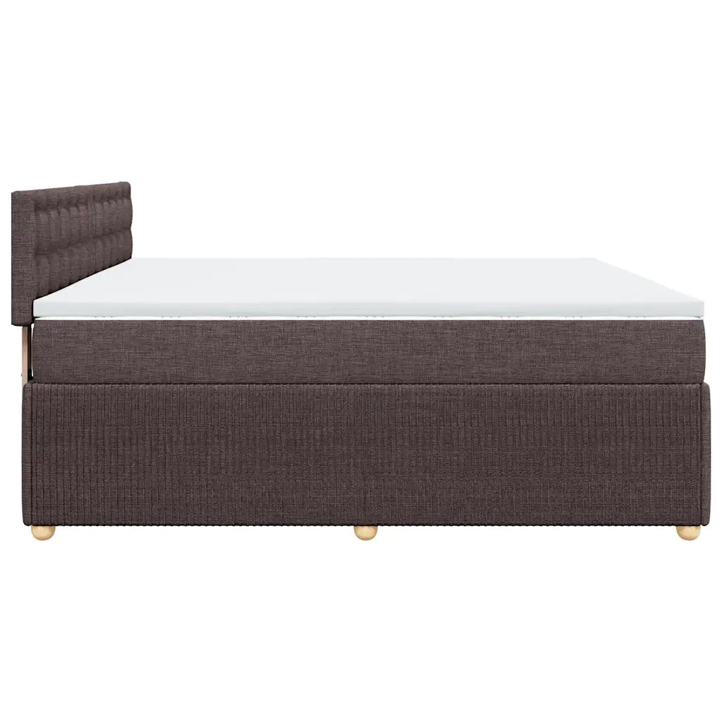 Giroletto a Molle con Materasso Marrone Scuro 200x200cm Tessuto
