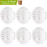 Griglie bianche tonde incasso regolabile bianca diametro mm 100/150 pezzi 6