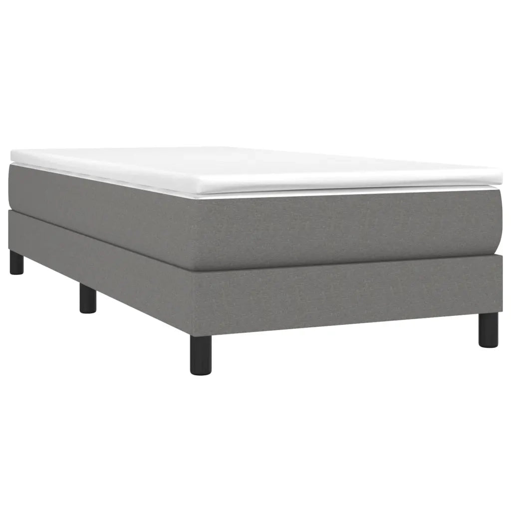 Giroletto a Molle con Materasso-Struttura Letto Grigio Scuro 90x200 cm Tessuto 258747
