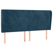 Testiera ad Orecchio-Testata del letto Blu Scuro 163x23x118/128 cm in Velluto