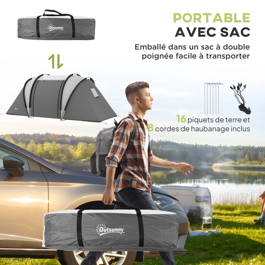 Tenda da campeggio familiare 4-5 persone 2 camere ¨C Minimal ¨C 450x220x180 cm