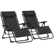Lettino Pieghevole Regolabile ¨C Minimal ¨C 90x65x112 cm, Nero, Textilene