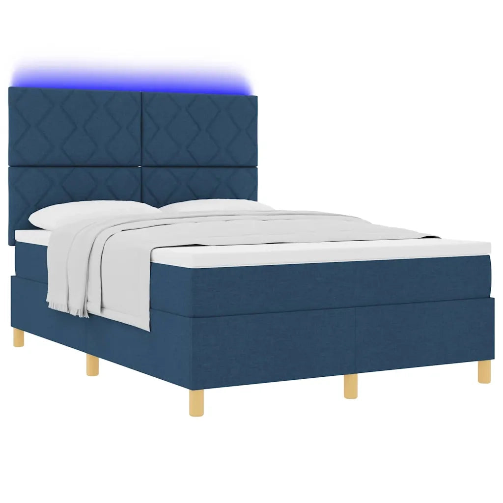 Letto a molle con materasso Blu 140 x 200 cm Tessuto 3343186