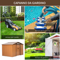 Casetta Box da Giardino in Lamiera Ocra 277x191x192 cm