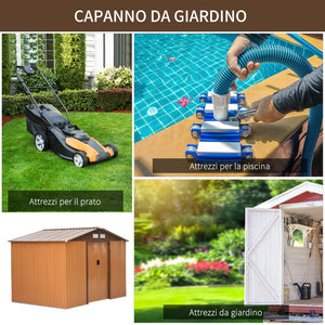 Casetta Box da Giardino in Lamiera Ocra 277x191x192 cm