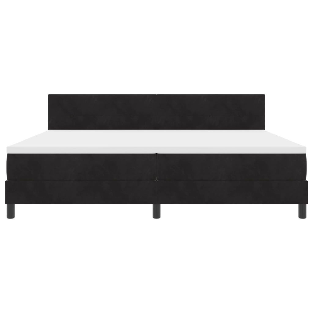 Letto con Box Spring e Materasso & LED Nero 200x200 cm Velluto