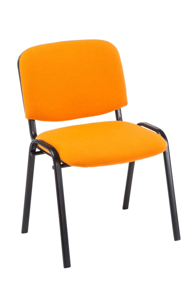 Set 4 Sedie Ufficio Visitatore Ken Imbottite In Tessuto arancione