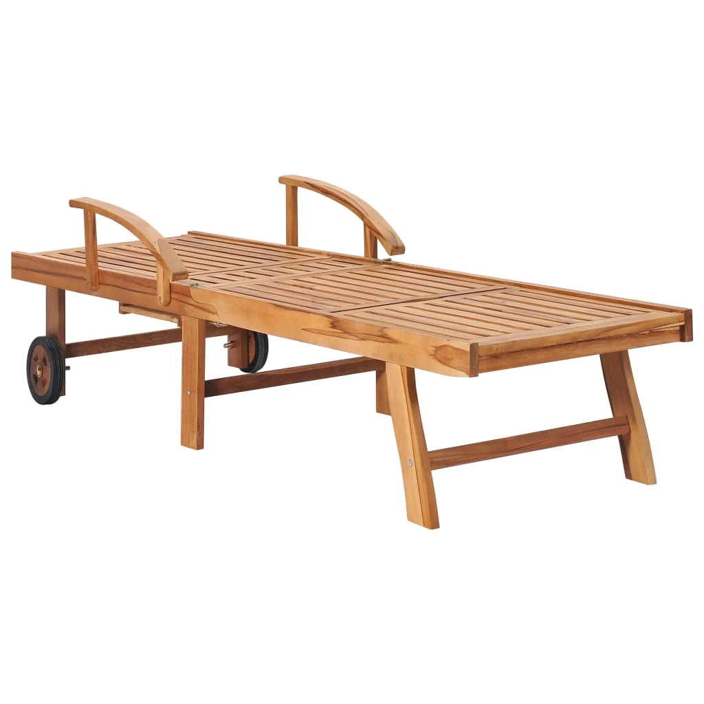 Set di 2 lettini prendisole sedie a sdraio lettini prendisole lettini da giardino mobili da giardino con tavolo e cuscini legno massello di teak 02_0012084